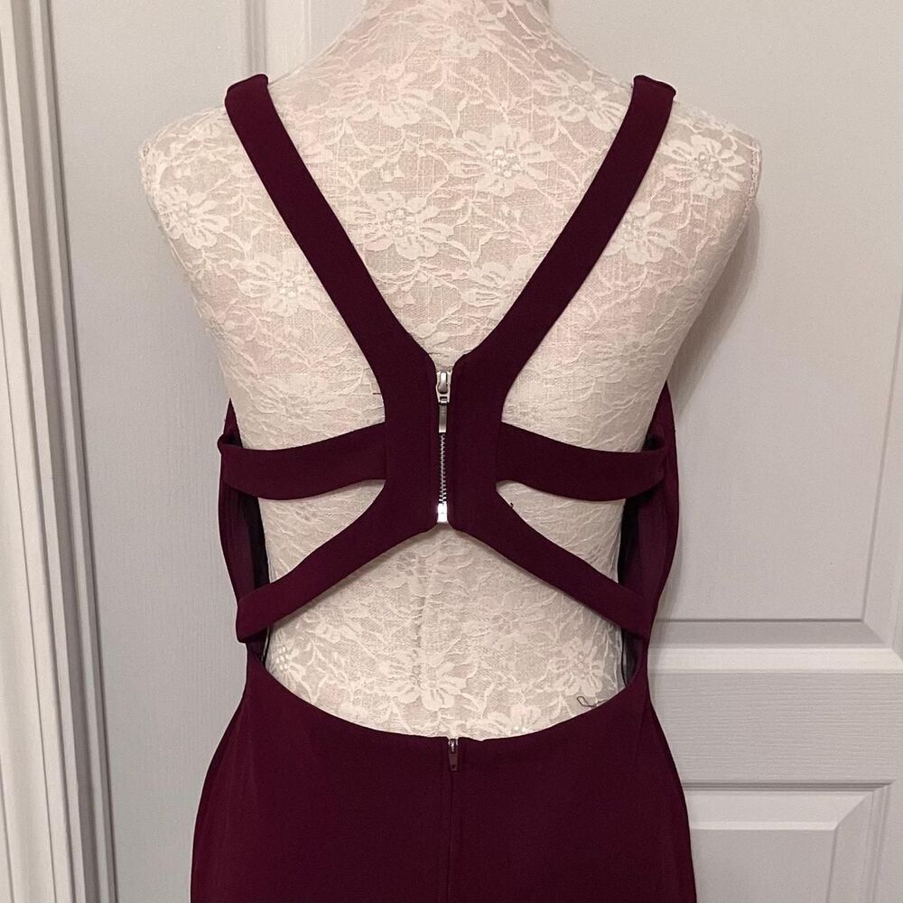Sleeveless Plunge V neck Cutout Back Mini Dress Medium Cocktail Party Holiday